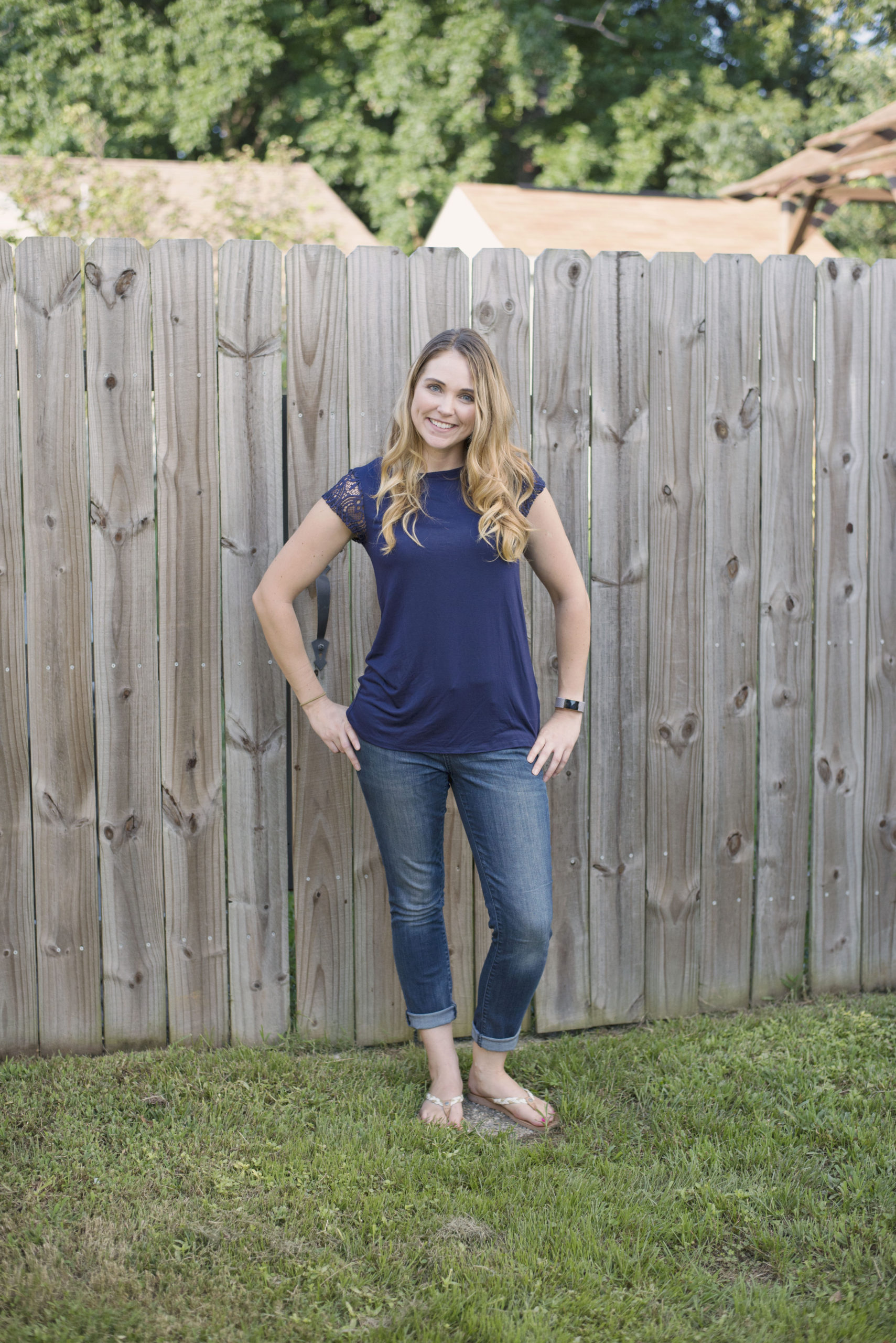 Loveappella antherton lace sleeve knit top