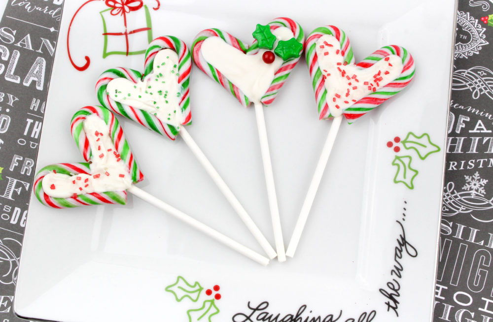white chocolate candy cane lollipops