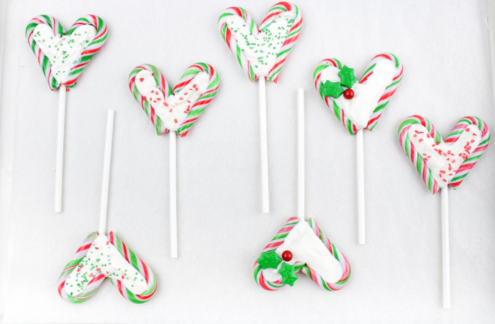 white chocolate candy cane lollipops