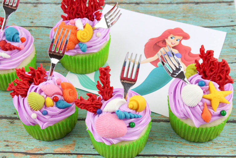 Little Mermaid Dinglehopper Cupcakes
