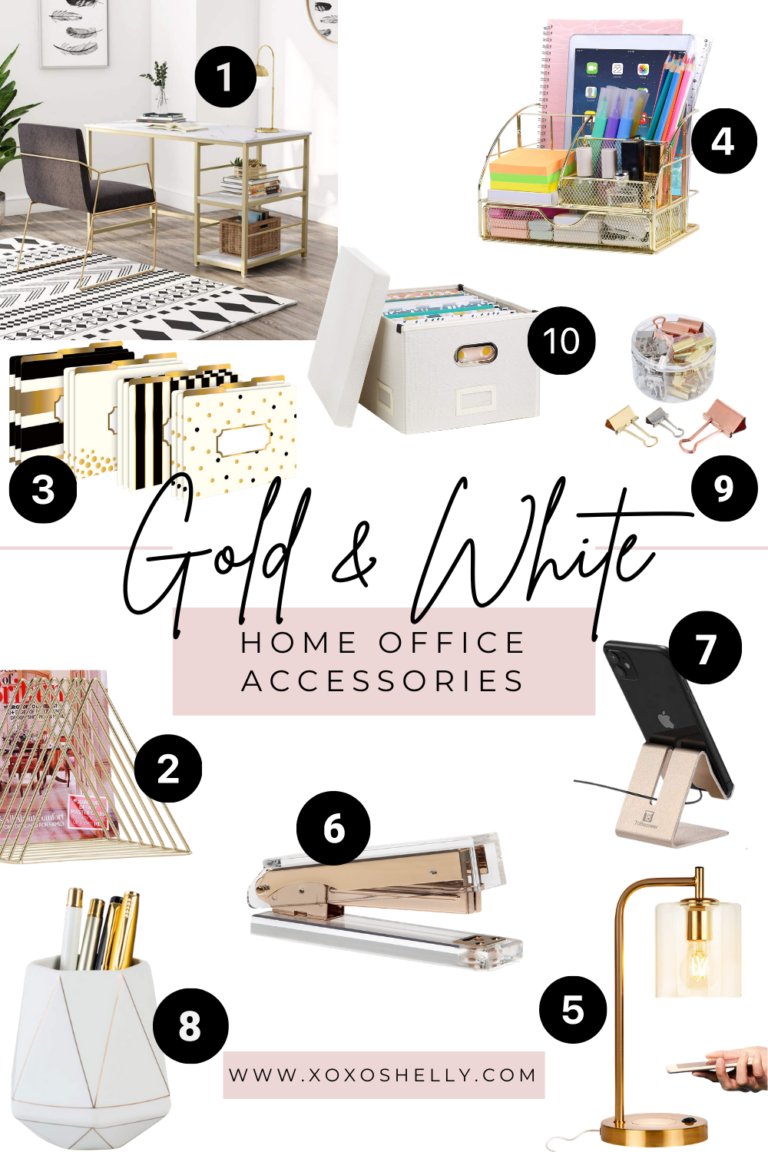 10 Affordable Home Office Accessories | Gold & White