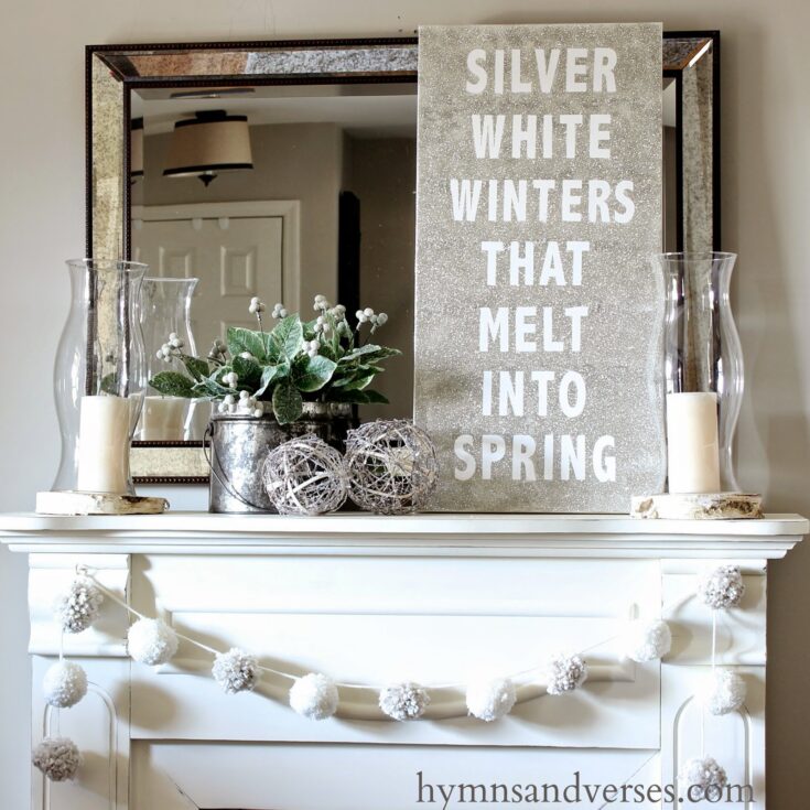 Image for Silver White Winters That Melt Into Spring - Glitter Canvas